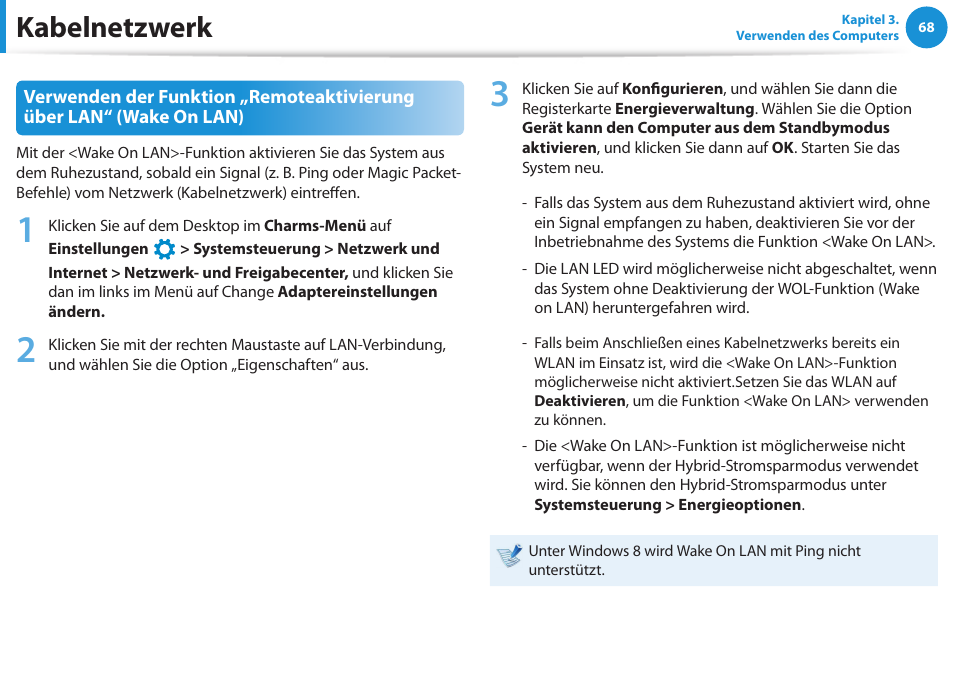 Kabelnetzwerk | Samsung DP505A2GI User Manual | Page 69 / 147