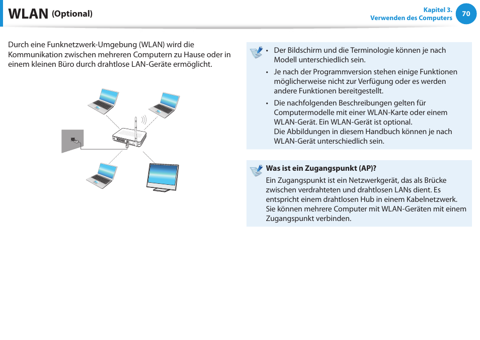 Wlan (optional), Wlan | Samsung DP505A2GI User Manual | Page 71 / 147