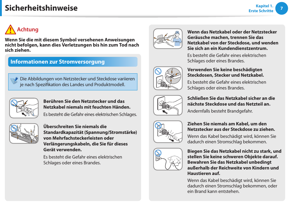 Sicherheitshinweise | Samsung DP505A2GI User Manual | Page 8 / 147