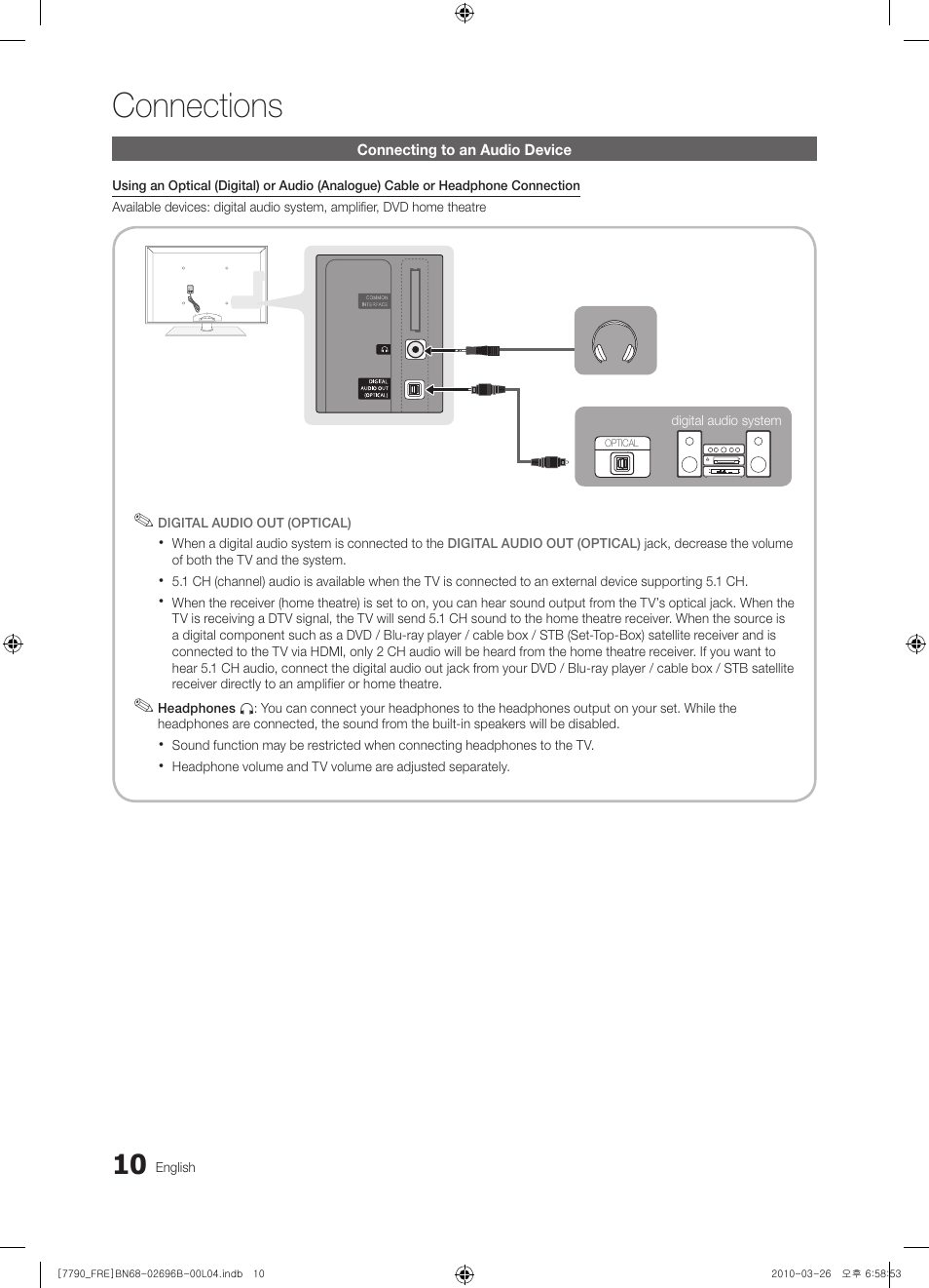 Connections | Samsung PS63C7700YS User Manual | Page 10 / 258