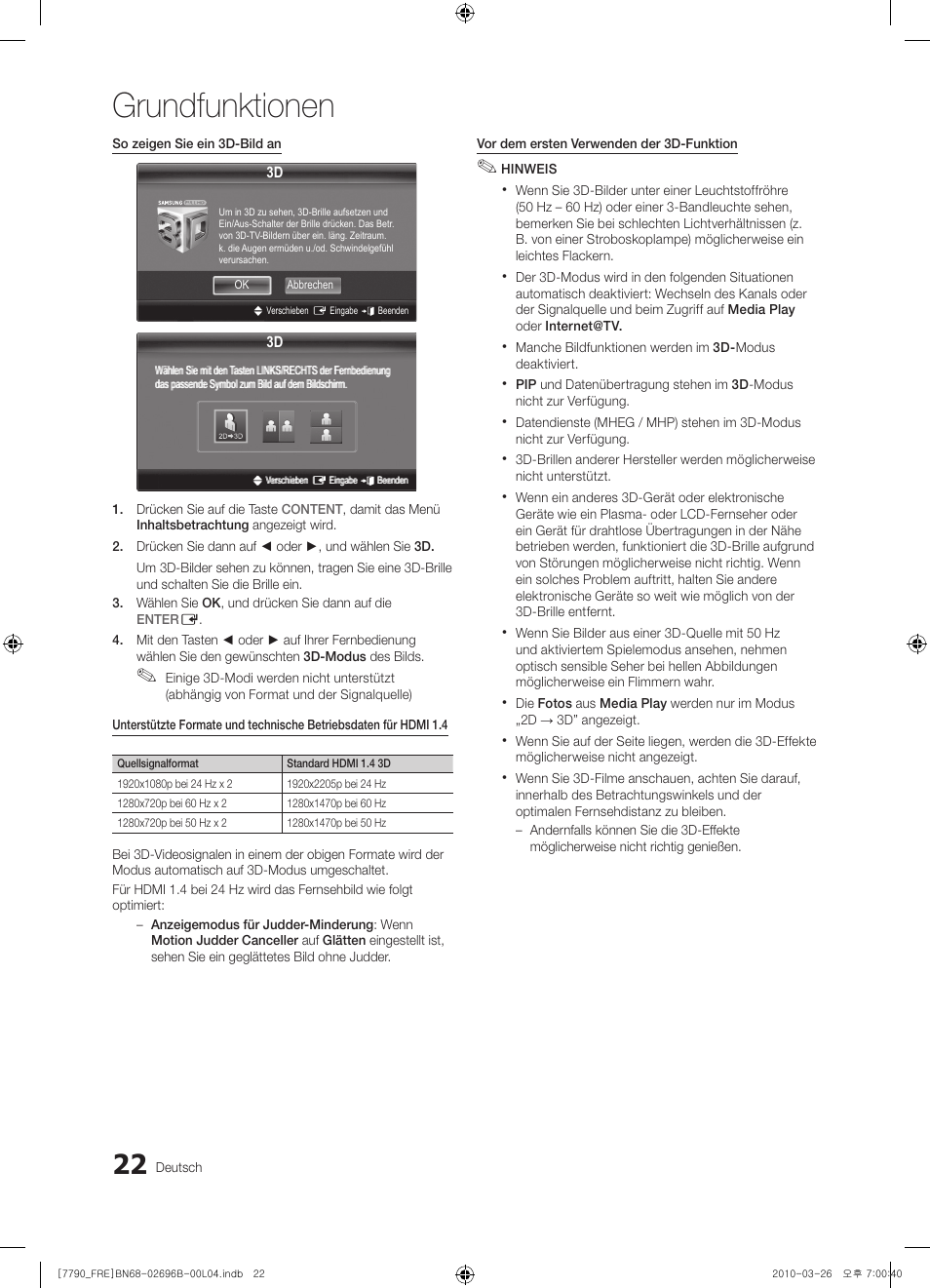 Grundfunktionen | Samsung PS63C7700YS User Manual | Page 150 / 258