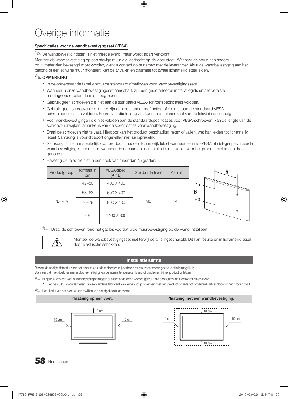 Overige informatie | Samsung PS63C7700YS User Manual | Page 250 / 258