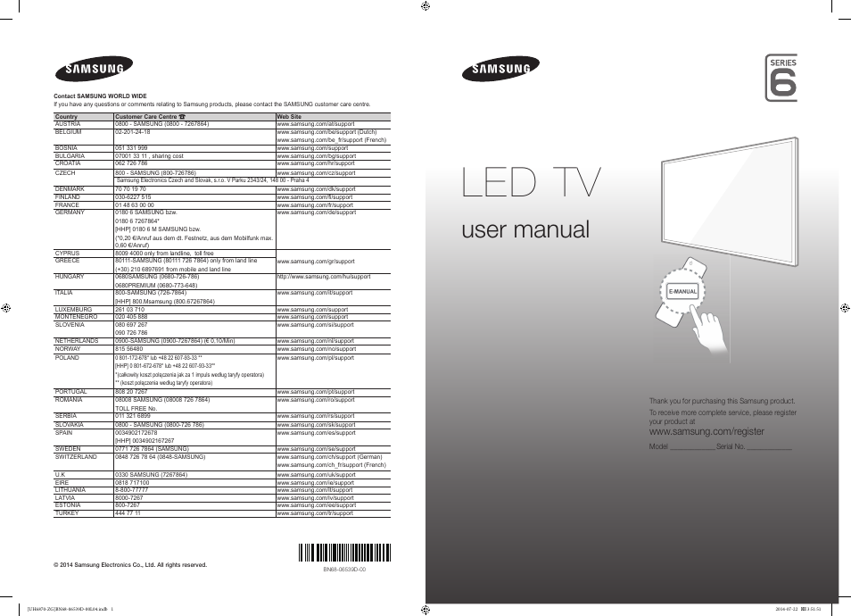 Samsung UE55H6870SS User Manual | 81 pages