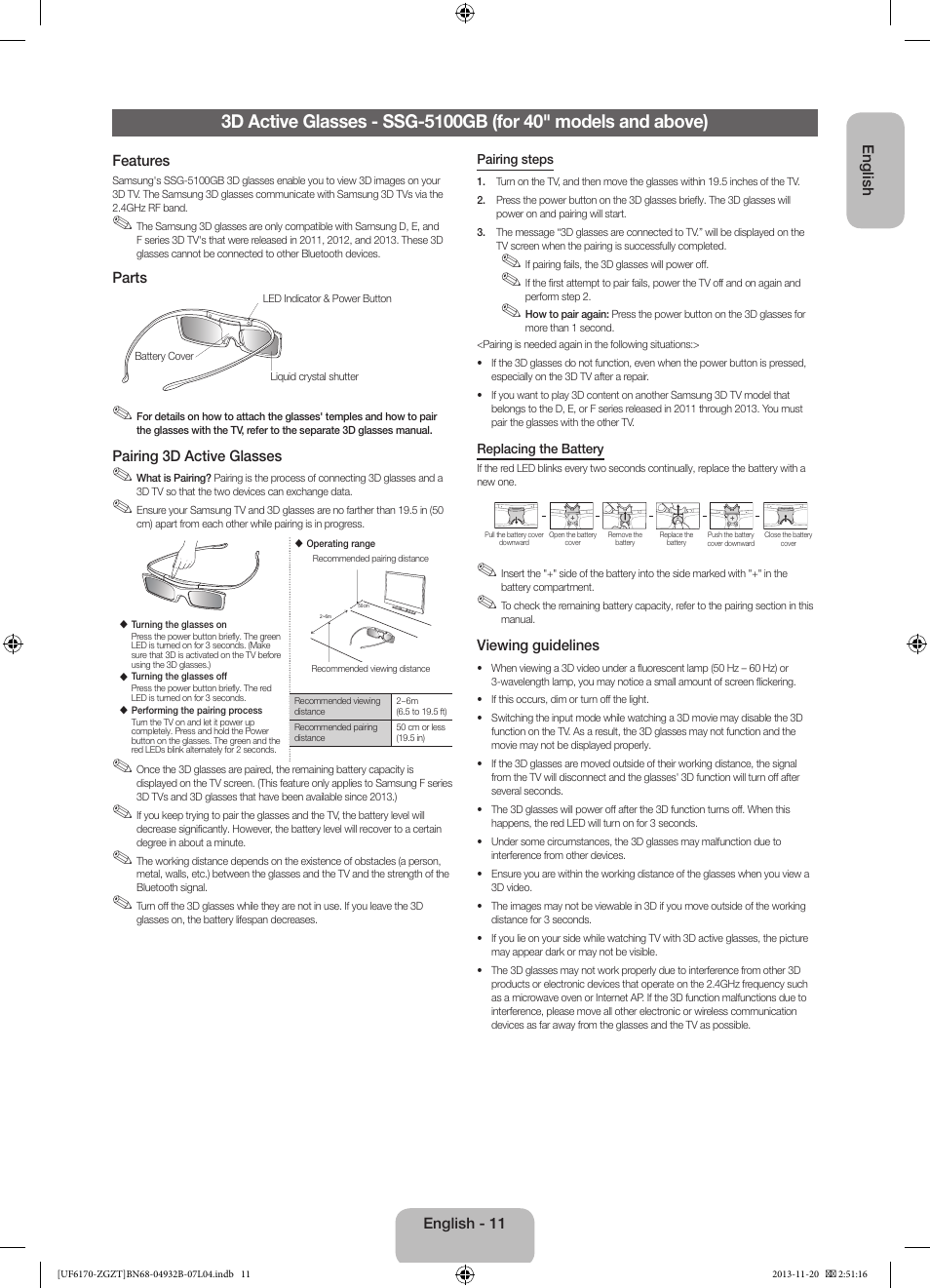 Samsung UE60F6170SS User Manual | Page 11 / 83