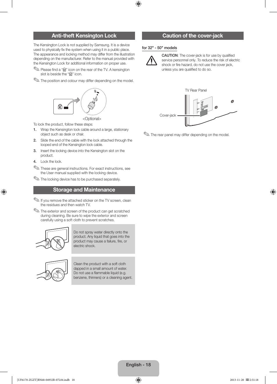 Samsung UE60F6170SS User Manual | Page 18 / 83