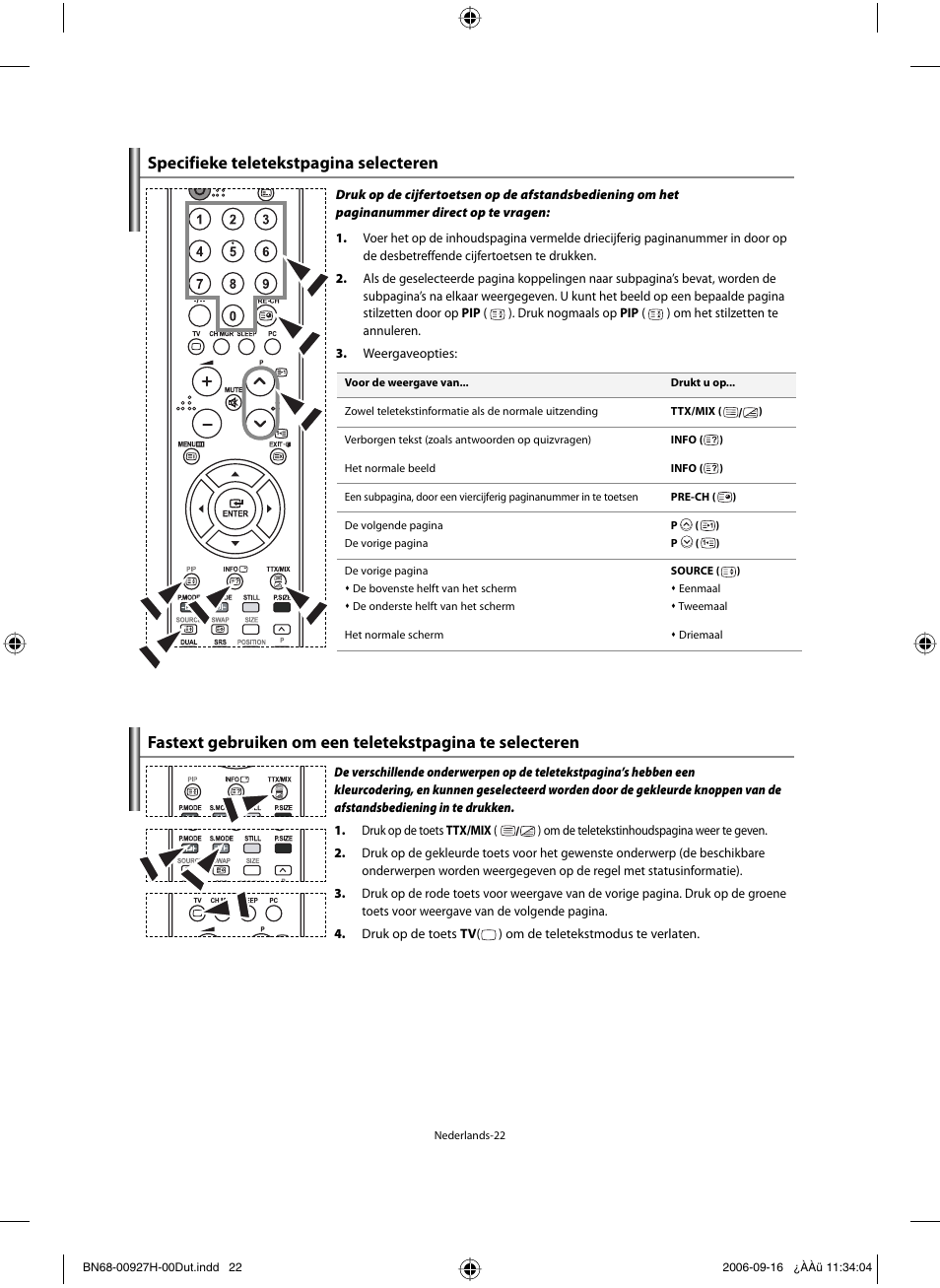 Specifieke teletekstpagina selecteren | Samsung LE32R32B User Manual | Page 102 / 187