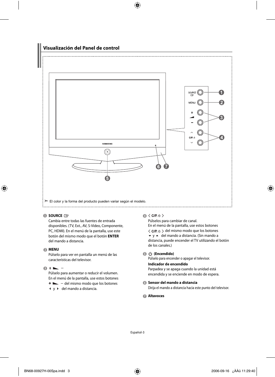 Visualización del panel de control | Samsung LE32R32B User Manual | Page 109 / 187