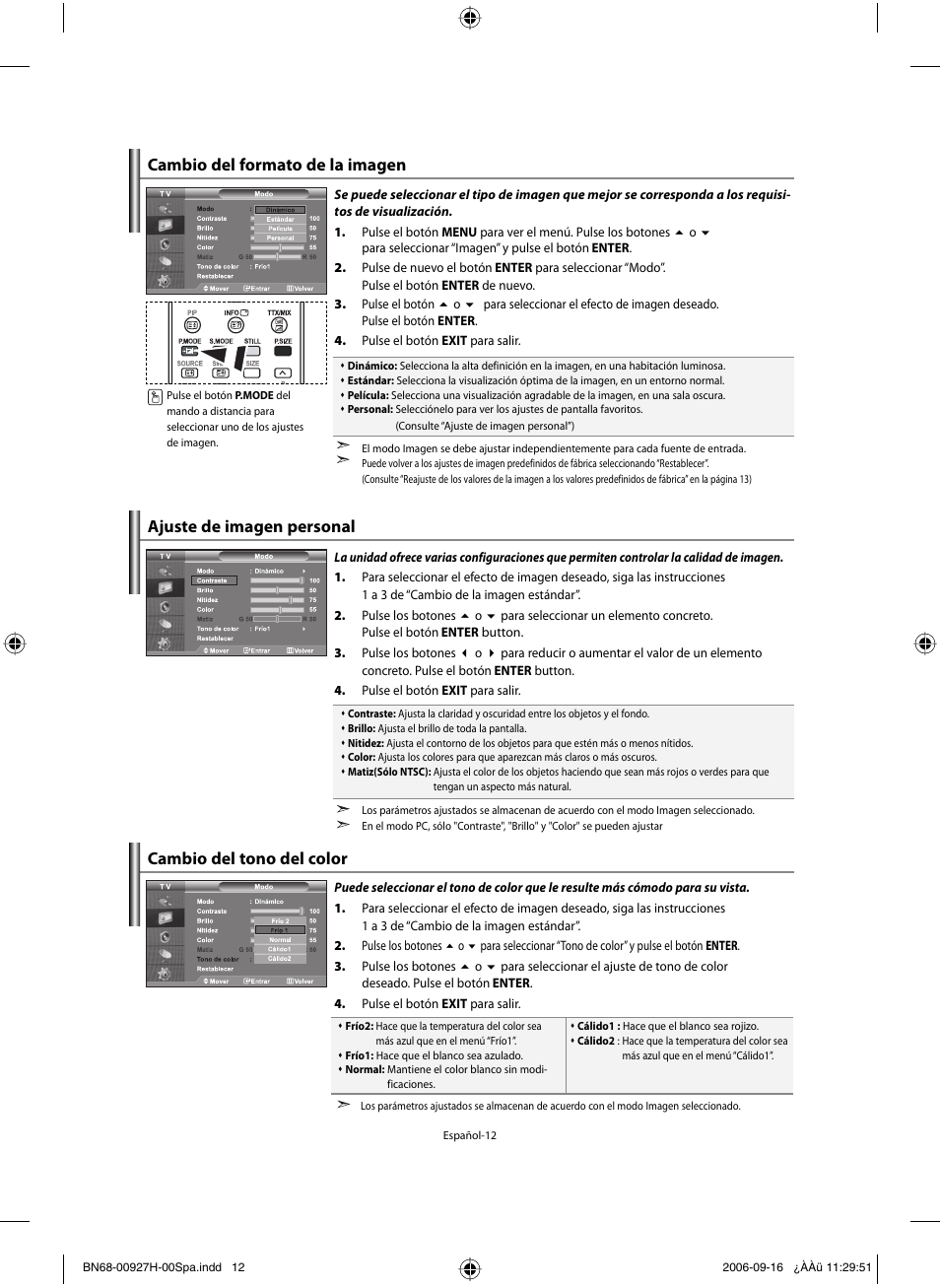 Cambio del tono del color | Samsung LE32R32B User Manual | Page 118 / 187