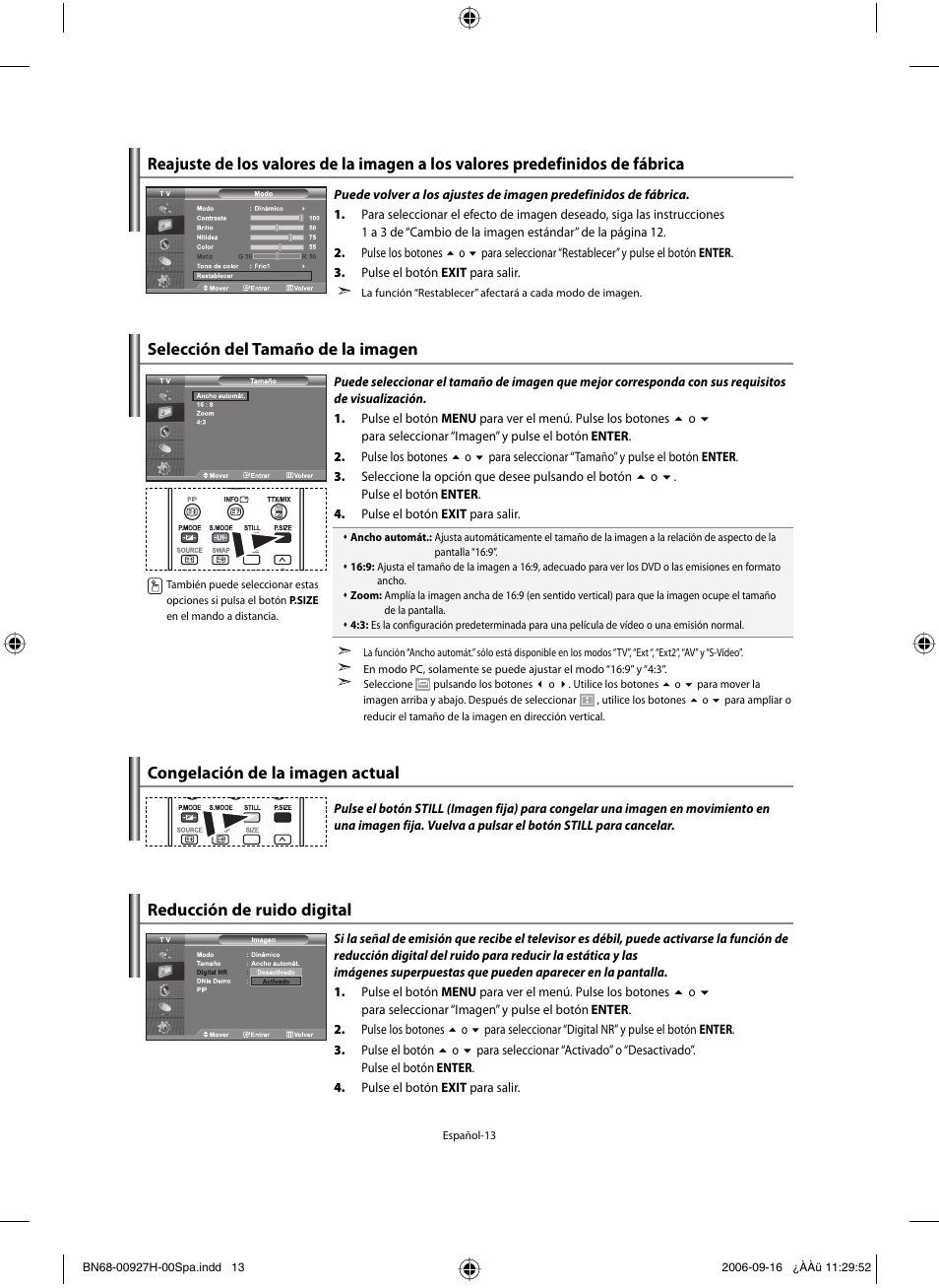 Reducción de ruido digital | Samsung LE32R32B User Manual | Page 119 / 187