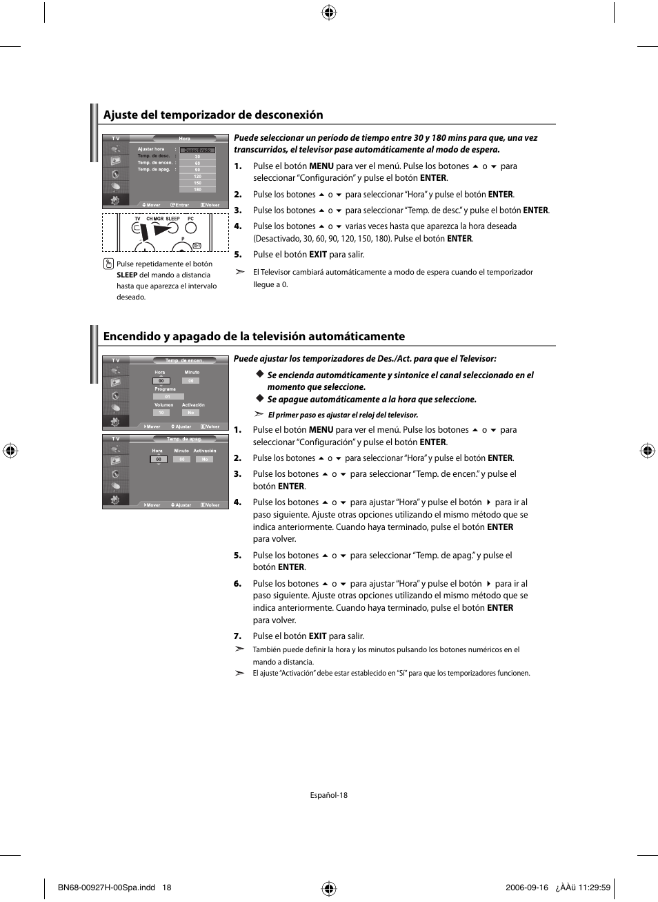 Ajuste del temporizador de desconexión | Samsung LE32R32B User Manual | Page 124 / 187
