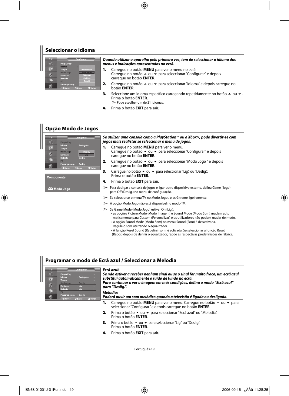 Opção modo de jogos | Samsung LE32R32B User Manual | Page 151 / 187