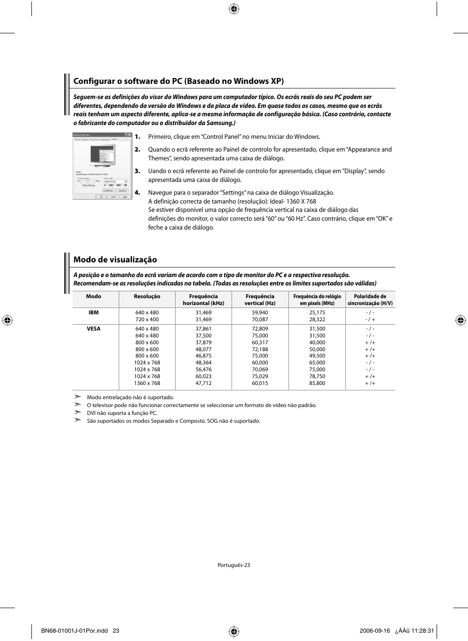 Modo de visualização | Samsung LE32R32B User Manual | Page 155 / 187