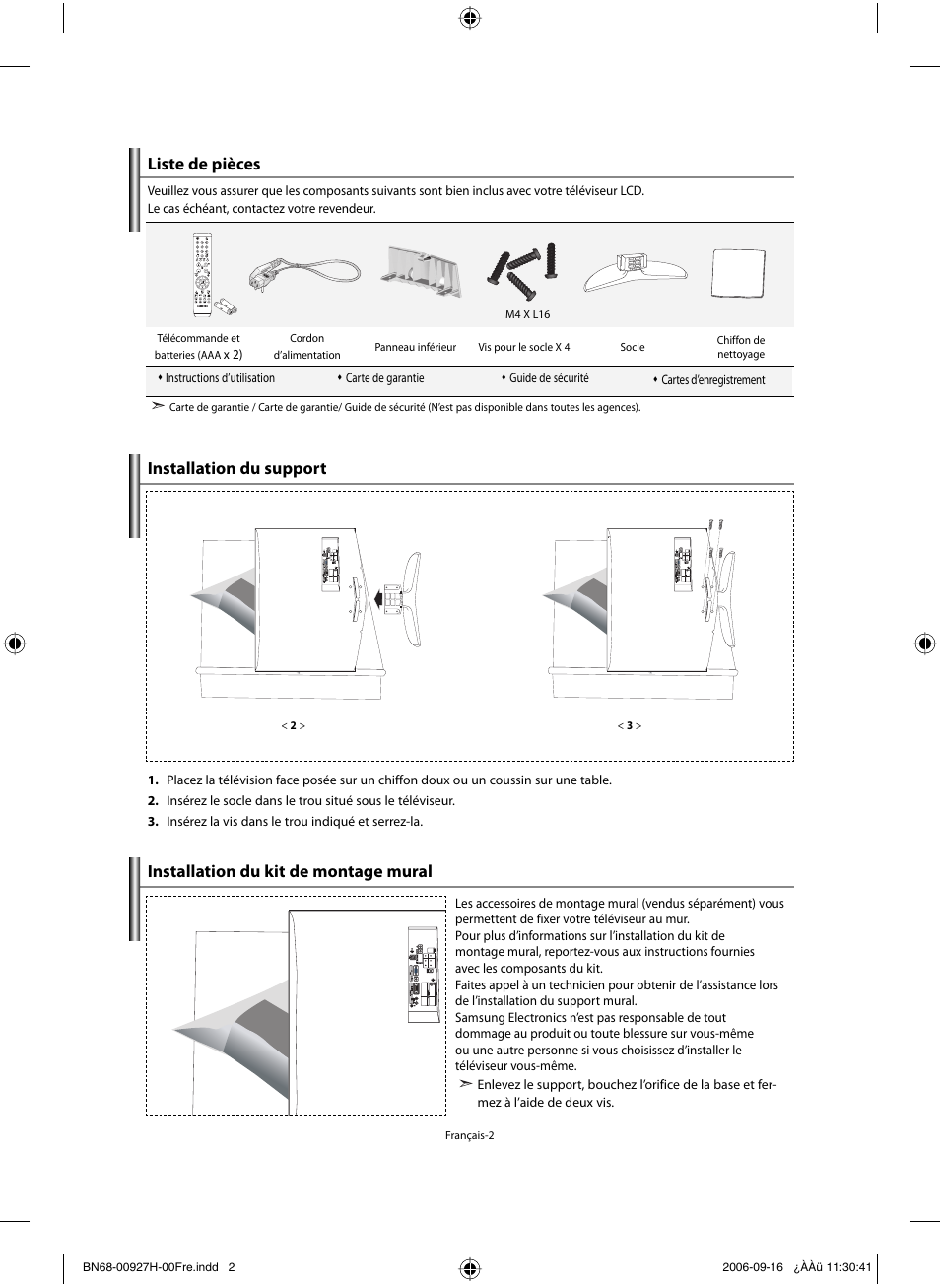 Liste de pièces | Samsung LE32R32B User Manual | Page 30 / 187