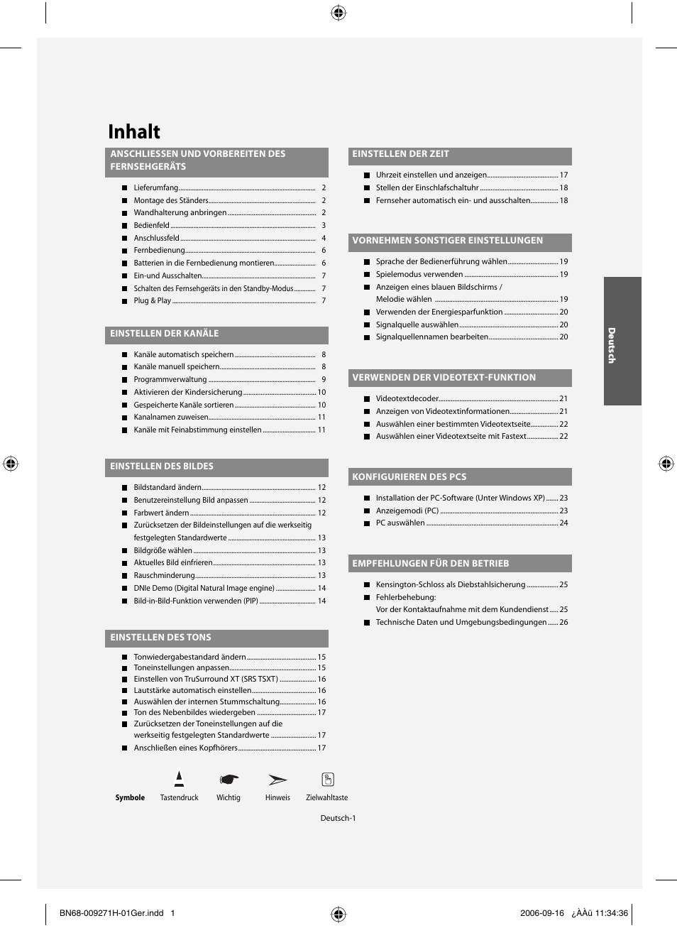 Inhalt | Samsung LE32R32B User Manual | Page 55 / 187