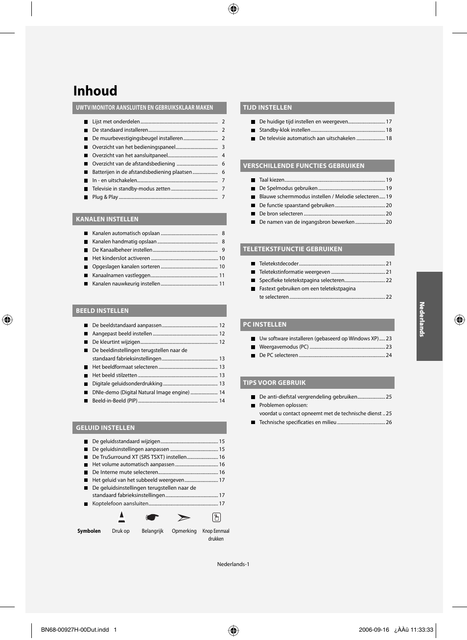 Inhoud | Samsung LE32R32B User Manual | Page 81 / 187