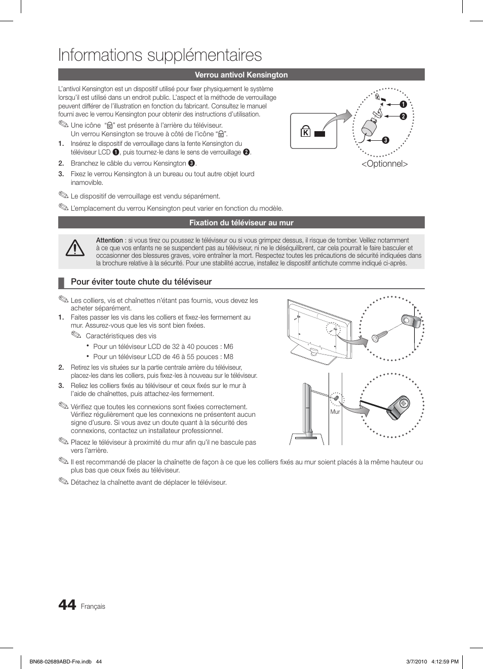 Informations supplémentaires | Samsung LE37C630K1W User Manual | Page 142 / 197