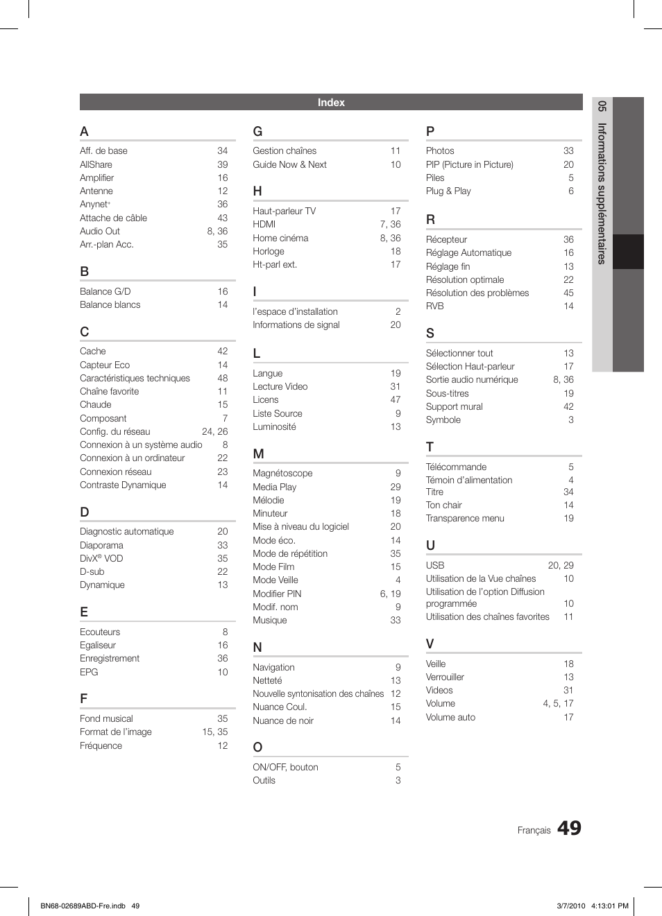 Samsung LE37C630K1W User Manual | Page 147 / 197