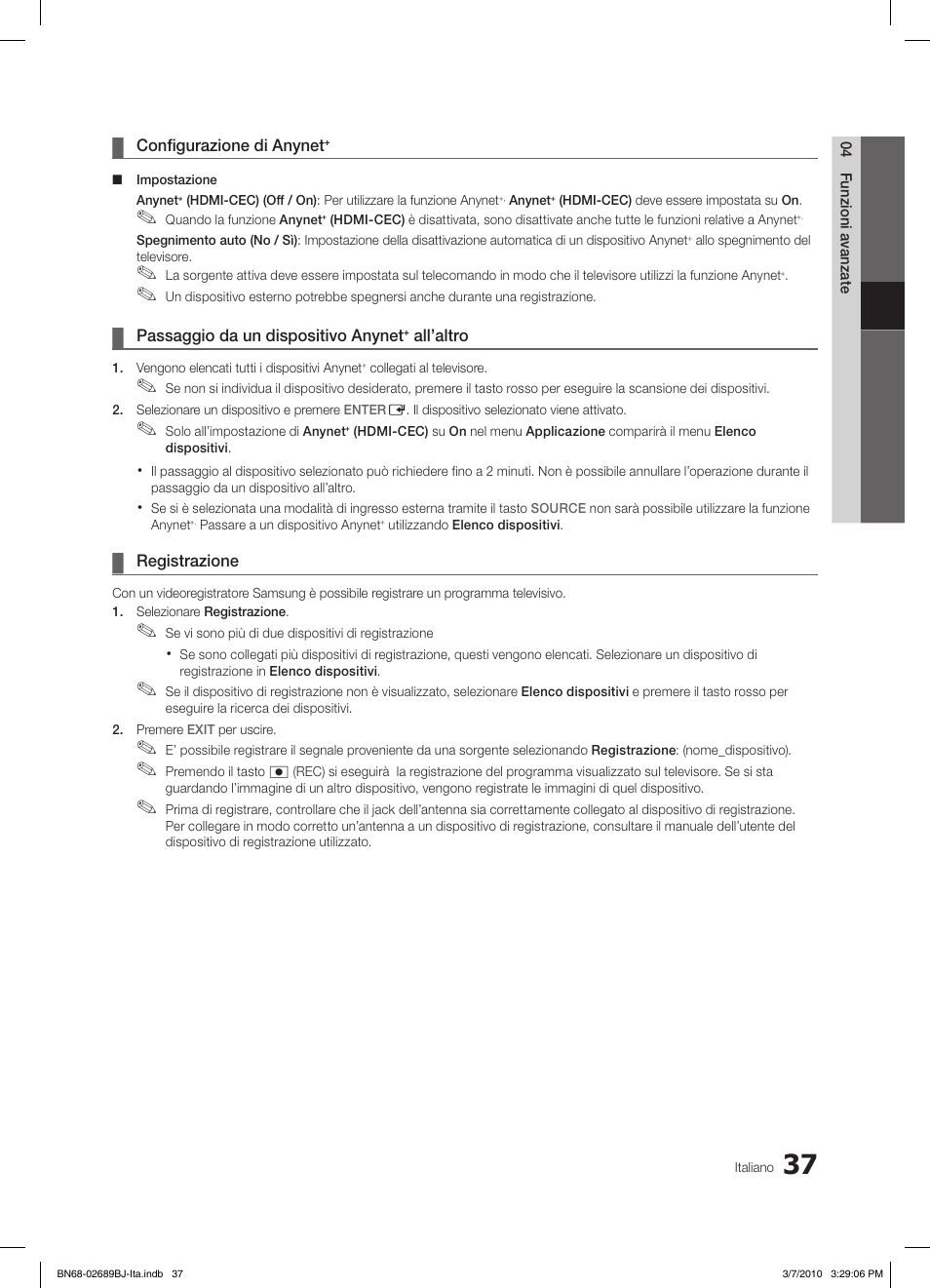 Samsung LE37C630K1W User Manual | Page 184 / 197