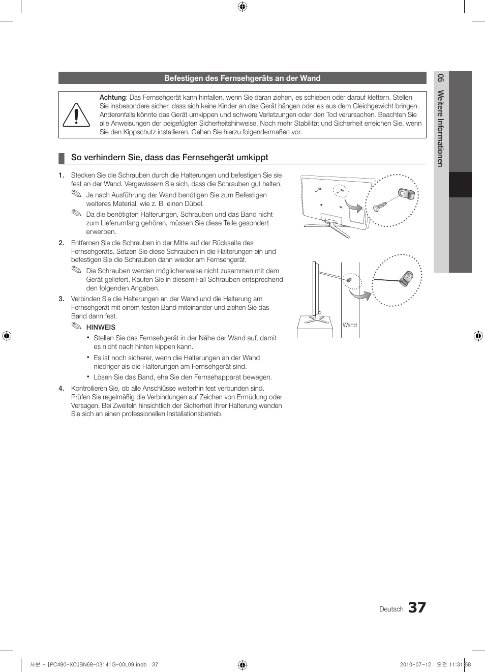 Samsung PS50C490B3W User Manual | Page 121 / 382