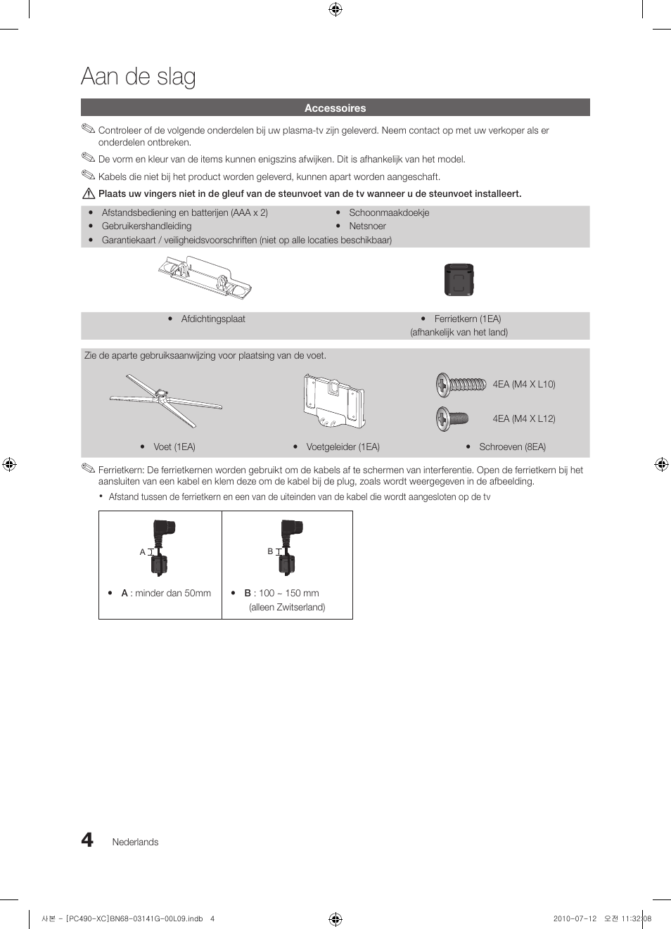 Aan de slag | Samsung PS50C490B3W User Manual | Page 130 / 382
