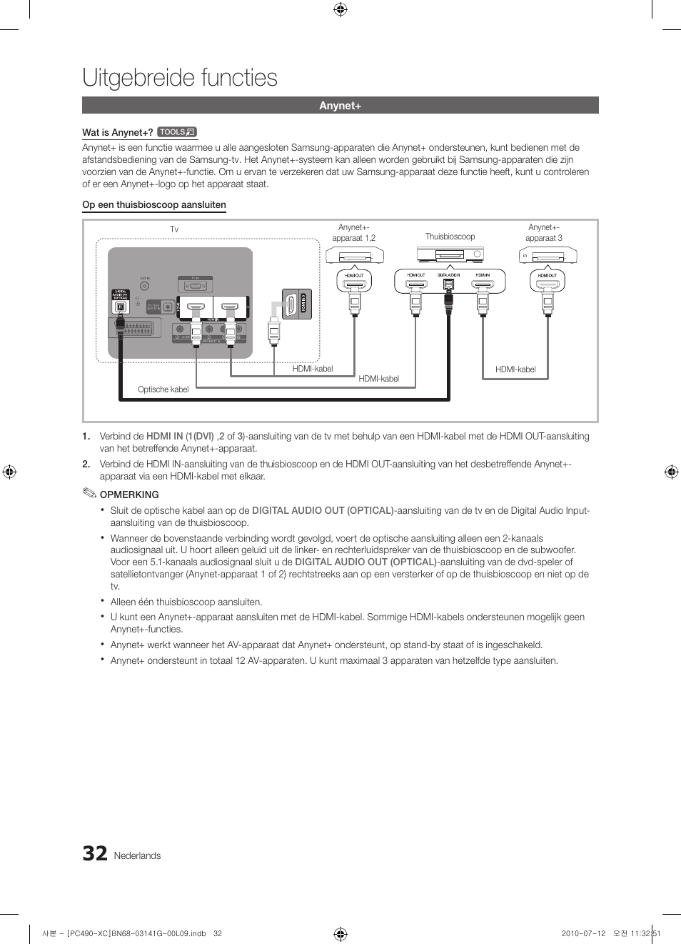 Uitgebreide functies | Samsung PS50C490B3W User Manual | Page 158 / 382