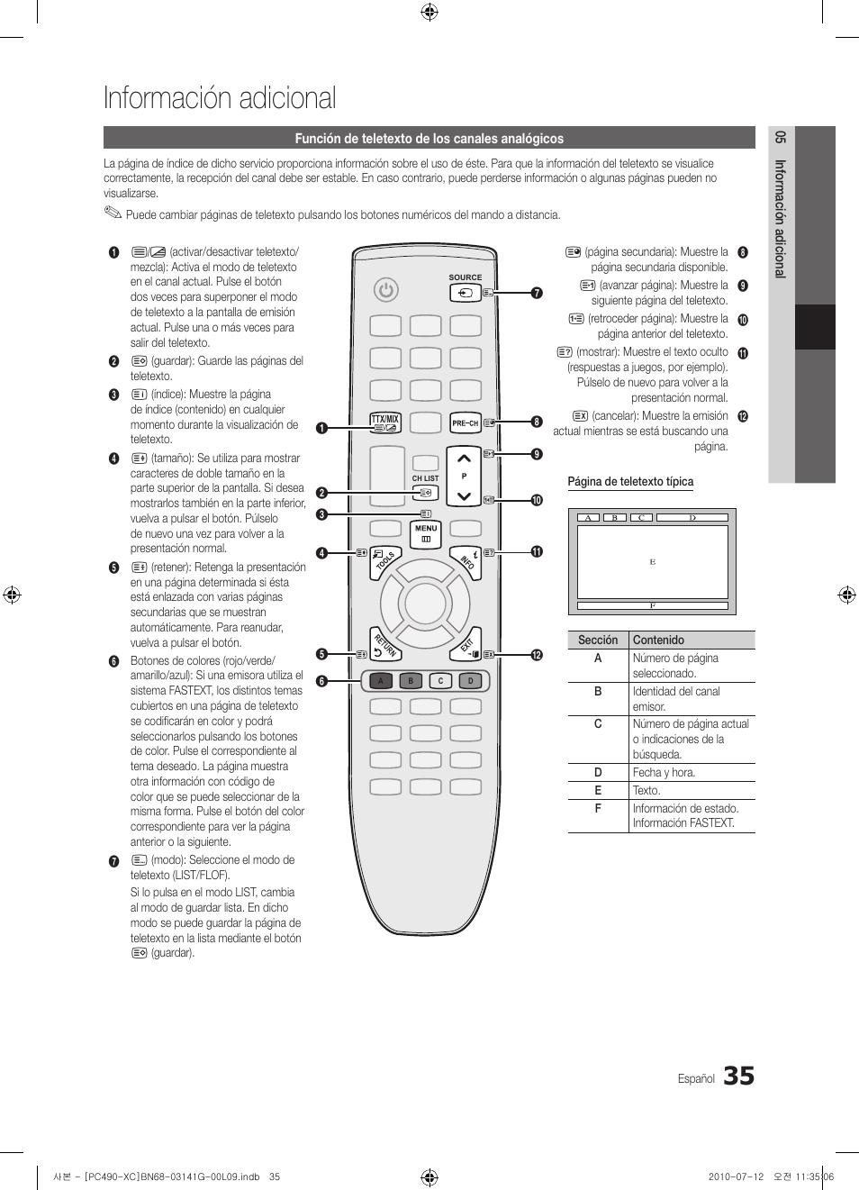 Información adicional | Samsung PS50C490B3W User Manual | Page 247 / 382