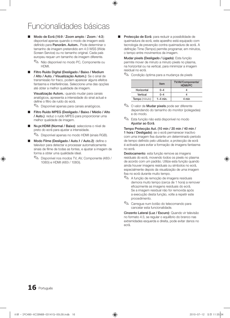 Funcionalidades básicas | Samsung PS50C490B3W User Manual | Page 270 / 382