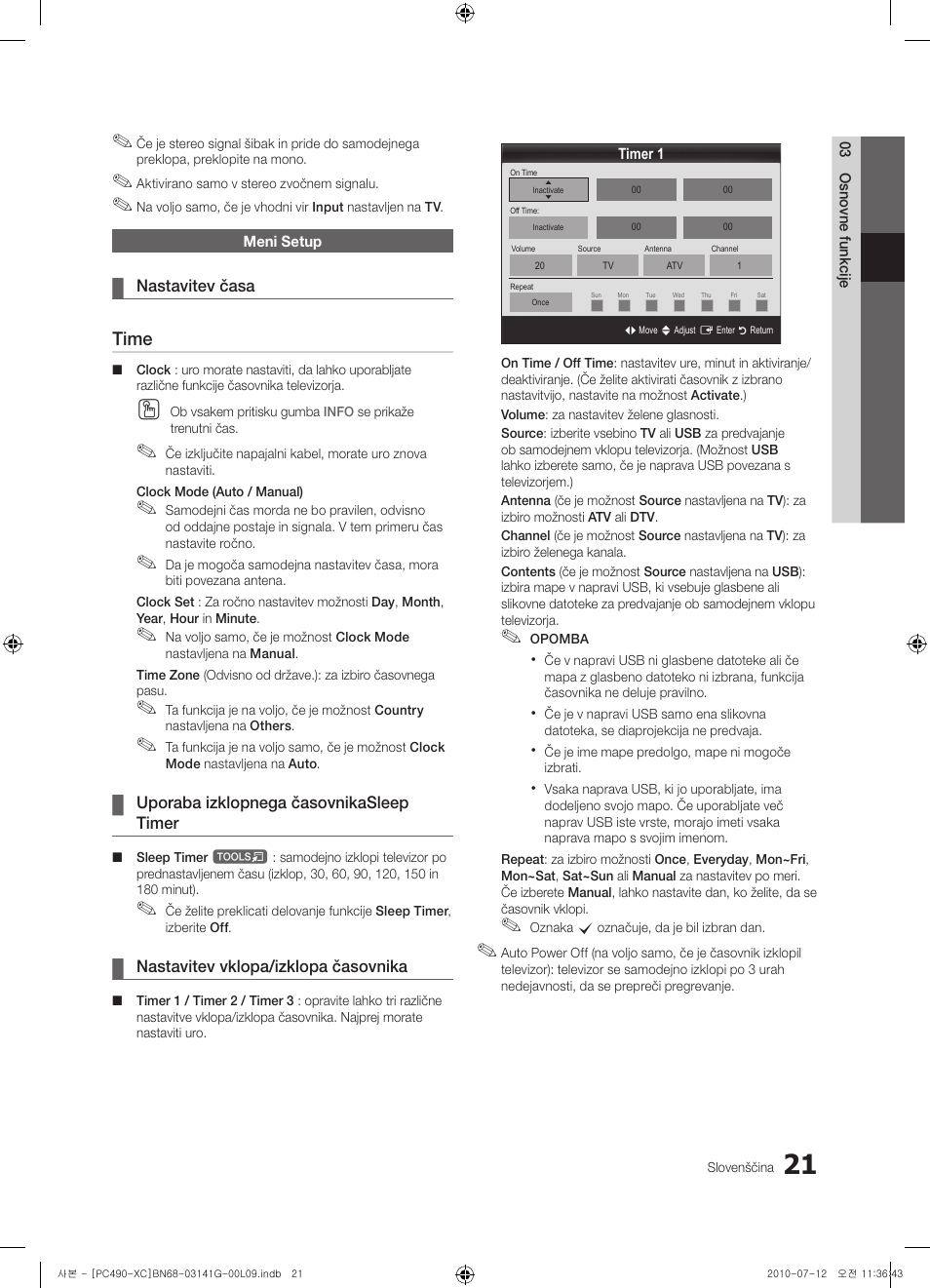 Time | Samsung PS50C490B3W User Manual | Page 317 / 382