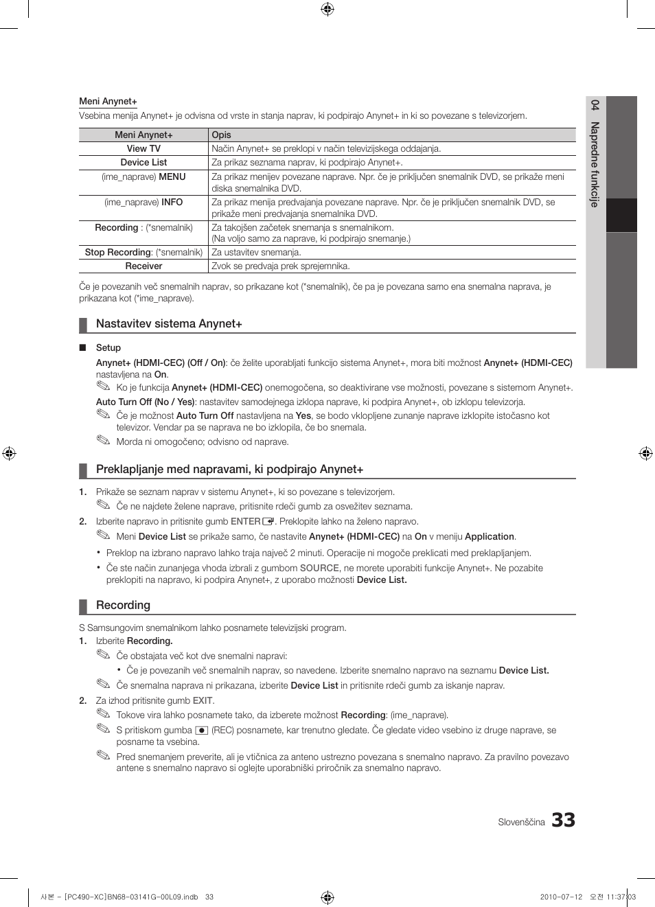 Samsung PS50C490B3W User Manual | Page 329 / 382