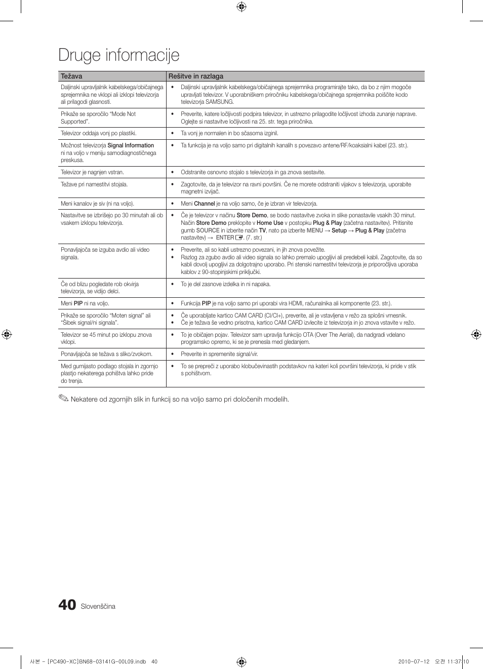 Druge informacije | Samsung PS50C490B3W User Manual | Page 336 / 382