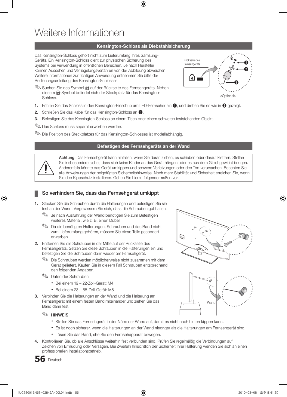 Weitere informationen | Samsung UE37C6820US User Manual | Page 118 / 249