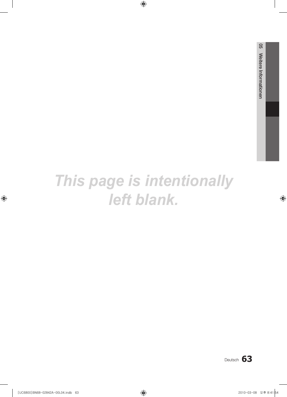 This page is intentionally left blank | Samsung UE37C6820US User Manual | Page 125 / 249