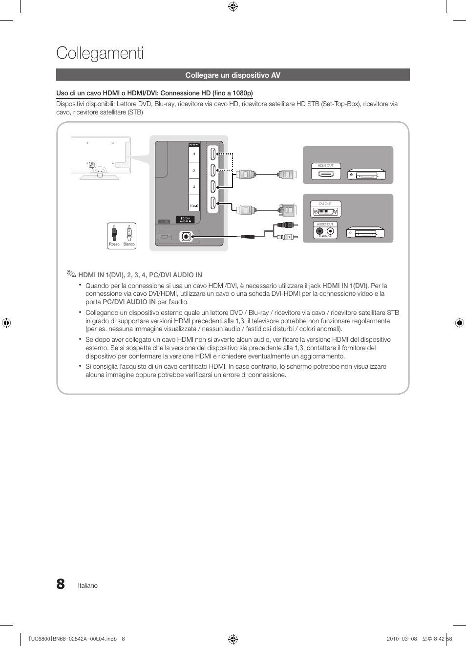 Collegamenti | Samsung UE37C6820US User Manual | Page 194 / 249