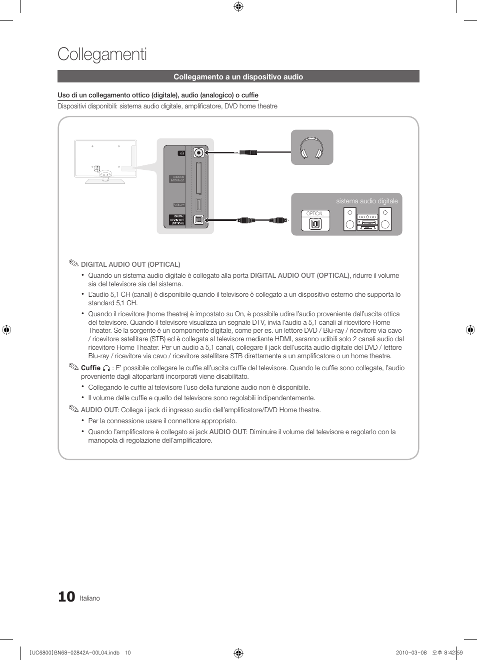 Collegamenti | Samsung UE37C6820US User Manual | Page 196 / 249