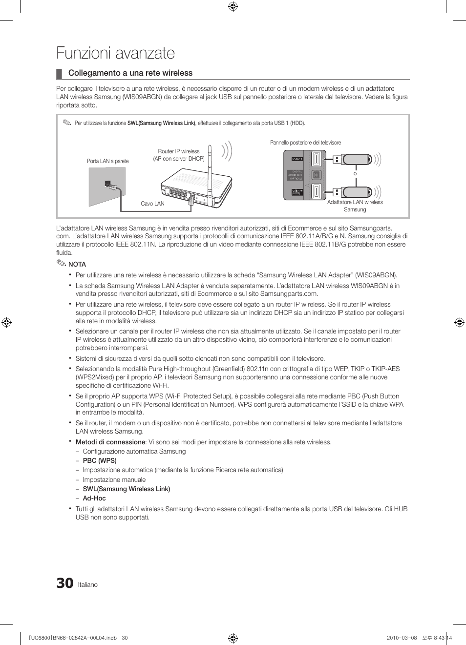 Funzioni avanzate | Samsung UE37C6820US User Manual | Page 216 / 249
