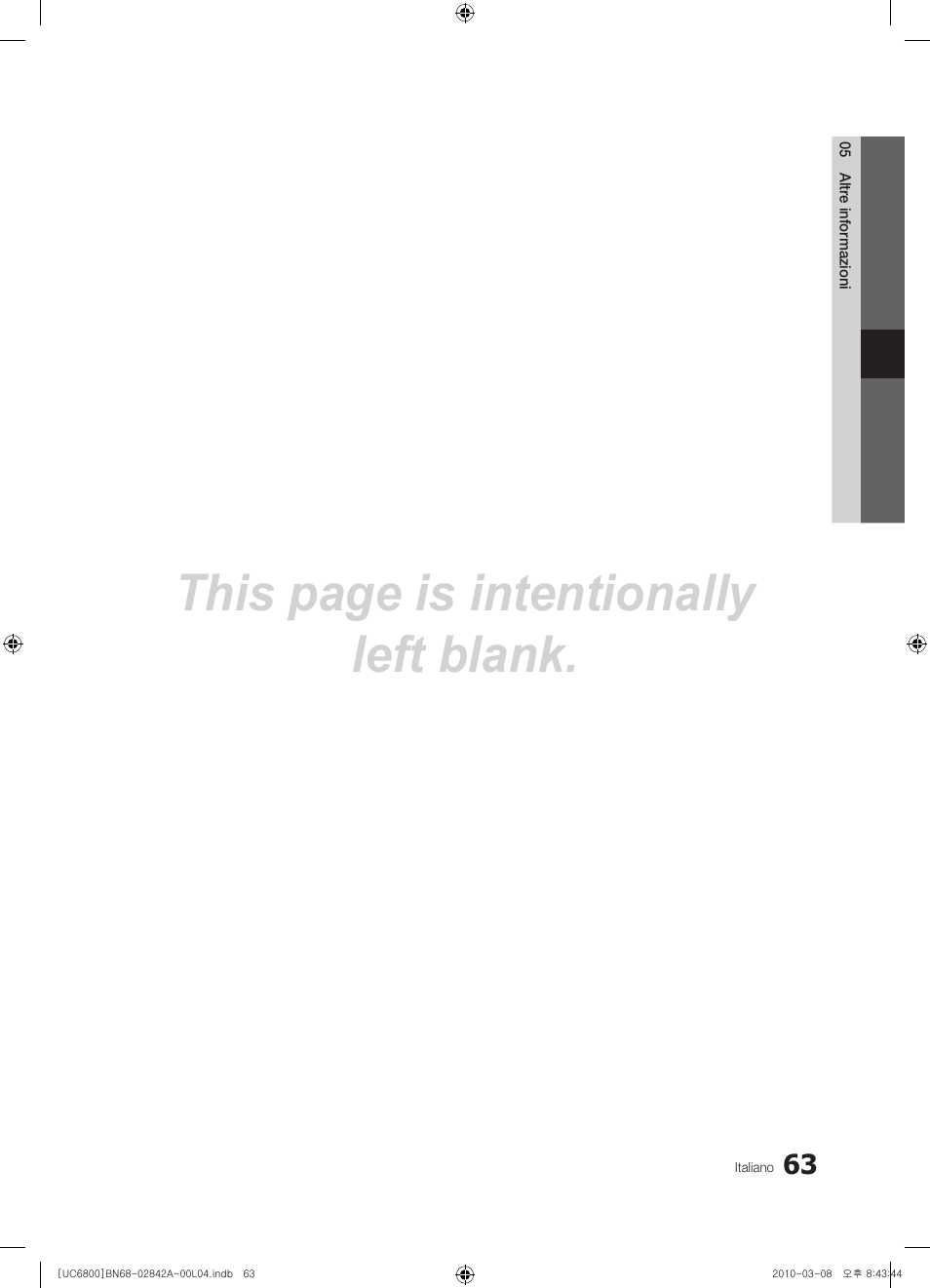 This page is intentionally left blank | Samsung UE37C6820US User Manual | Page 249 / 249