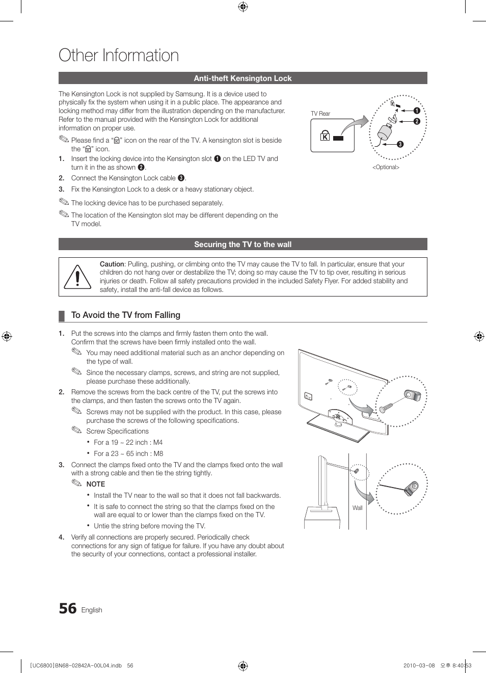 Other information | Samsung UE37C6820US User Manual | Page 56 / 249
