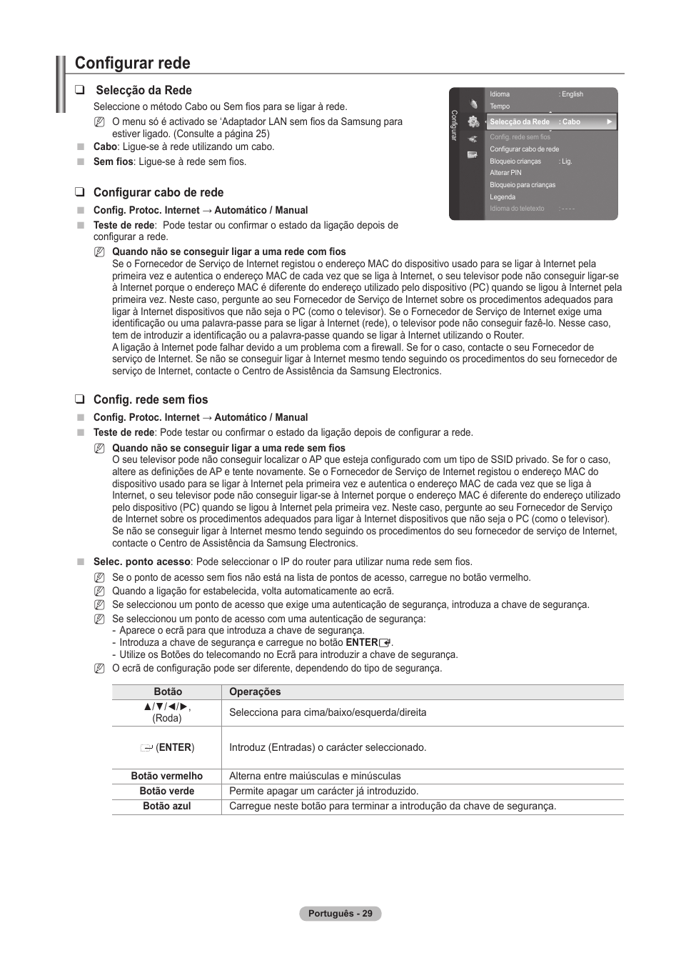 Configurar rede | Samsung PS63A756T1M User Manual | Page 278 / 436