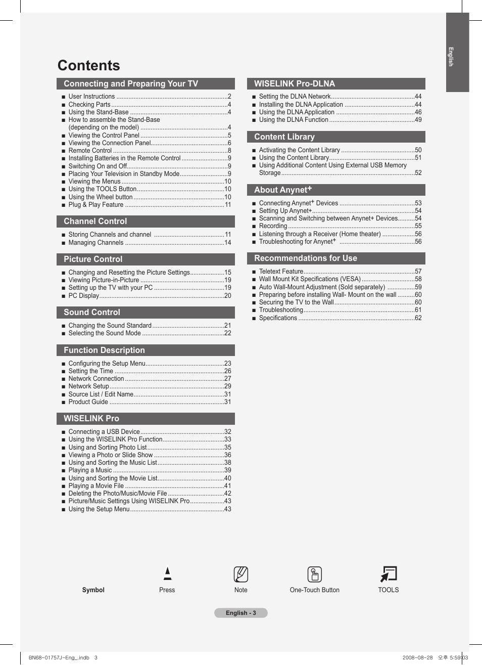 Samsung PS63A756T1M User Manual | Page 3 / 436