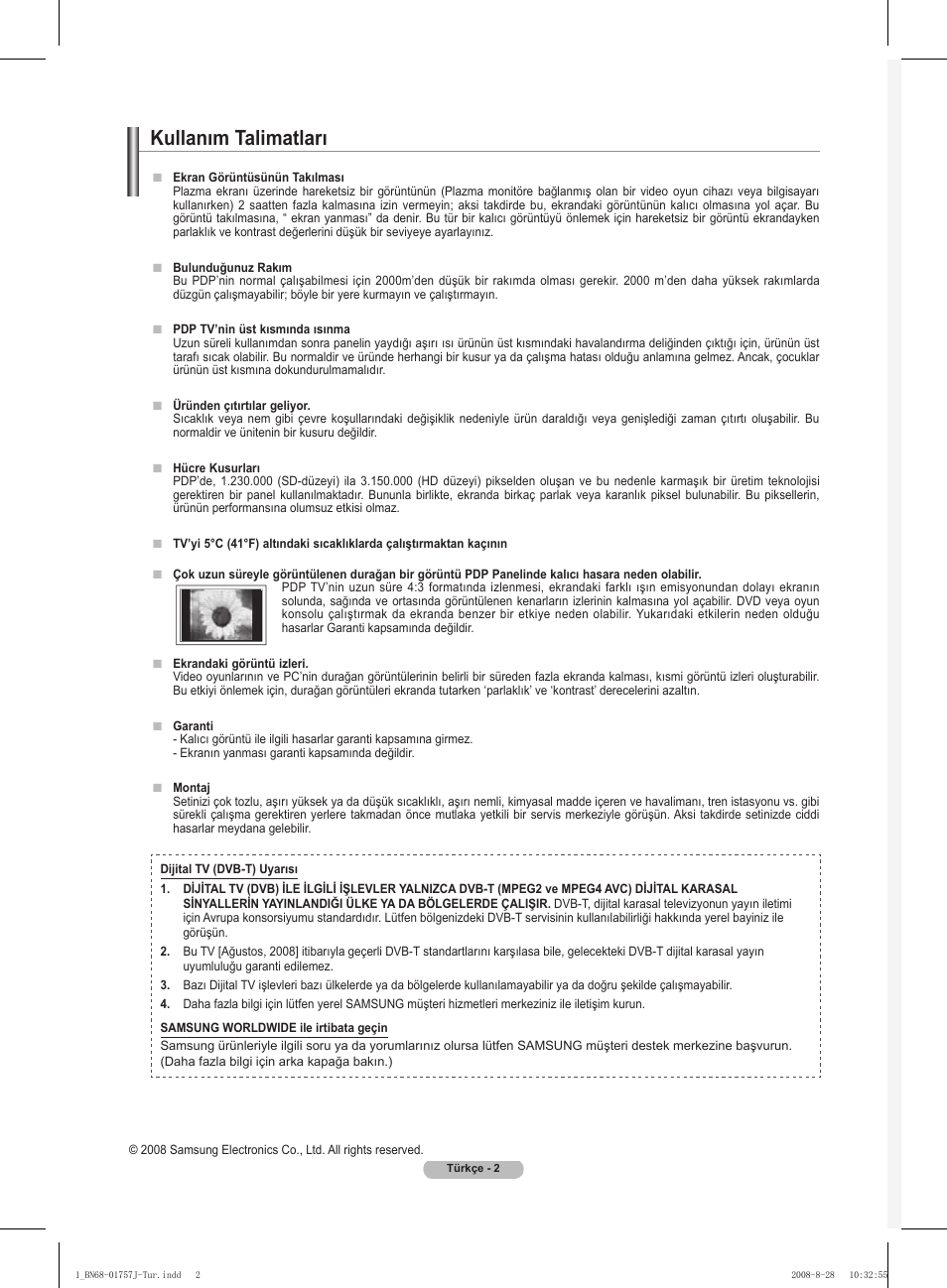 Kullanım talimatları | Samsung PS63A756T1M User Manual | Page 375 / 436