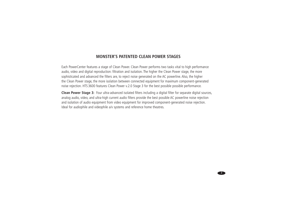 Monster Power Reference PowerCenter HTS 3600 User Manual | Page 10 / 48