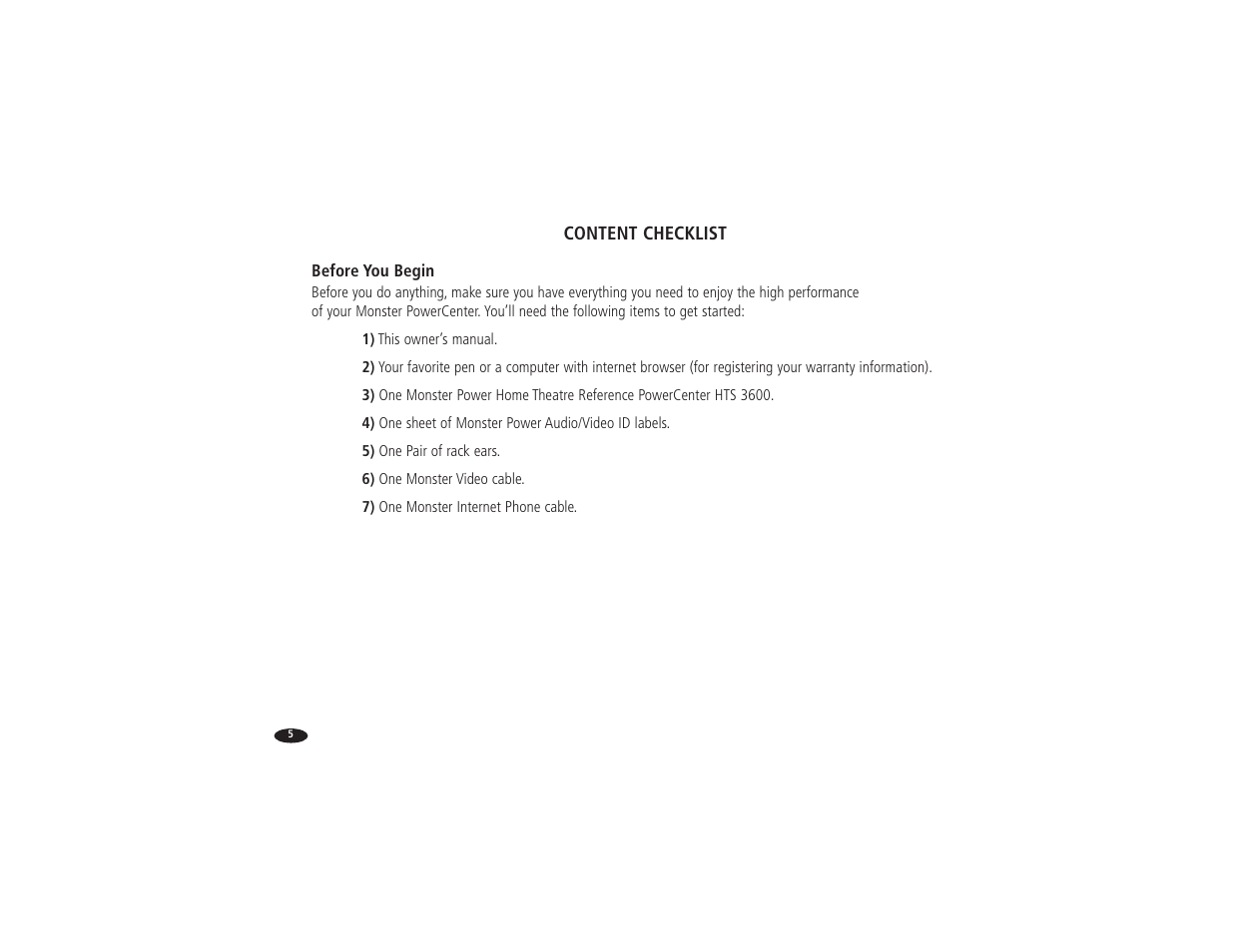 Monster Power Reference PowerCenter HTS 3600 User Manual | Page 13 / 48