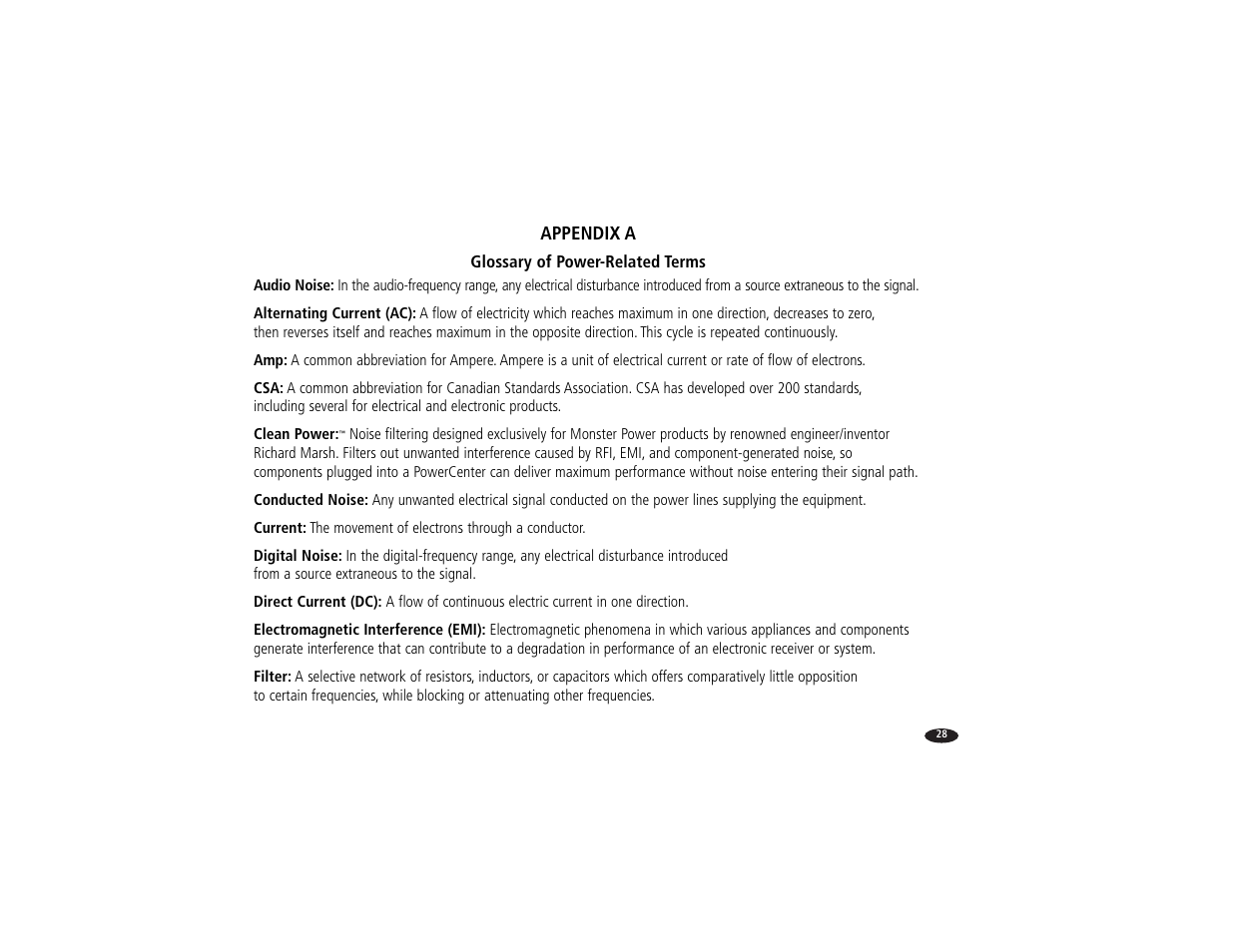 Monster Power Reference PowerCenter HTS 3600 User Manual | Page 36 / 48