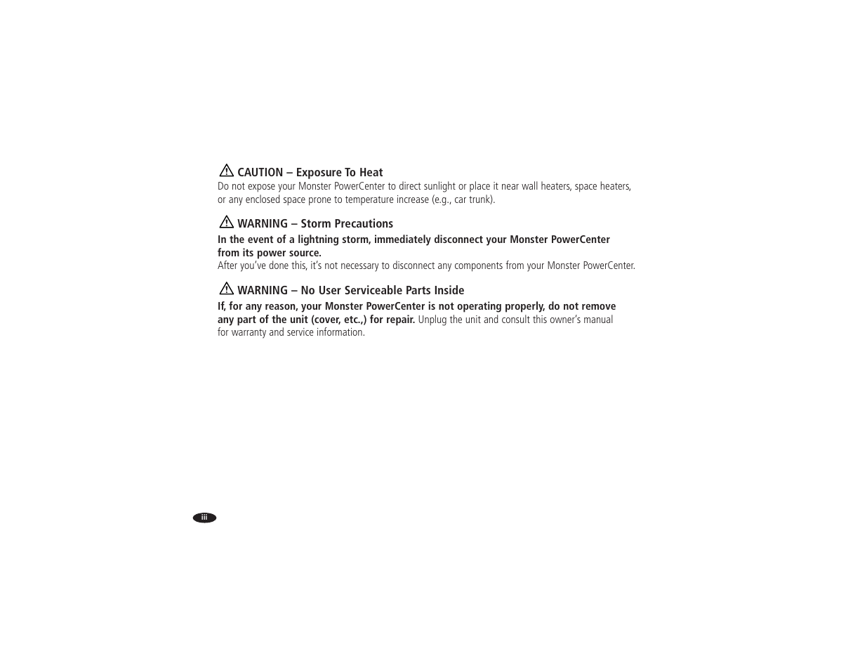 Monster Power Reference PowerCenter HTS 3600 User Manual | Page 5 / 48