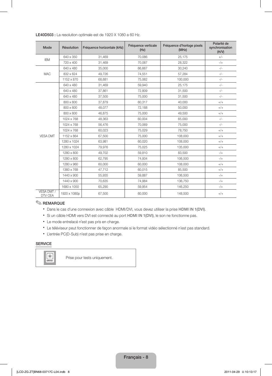 Samsung LE40D503F7W User Manual | Page 36 / 58