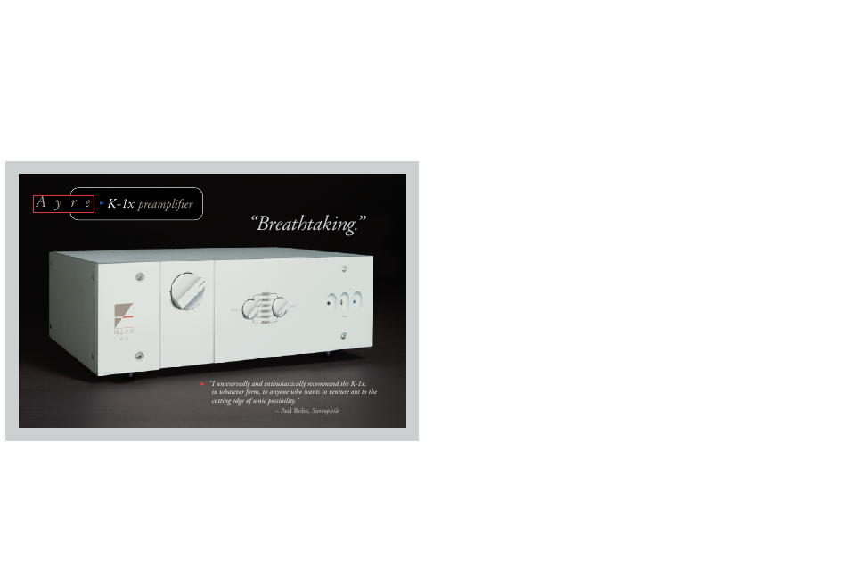 Ayre Acoustics K-1x User Manual | 2 pages