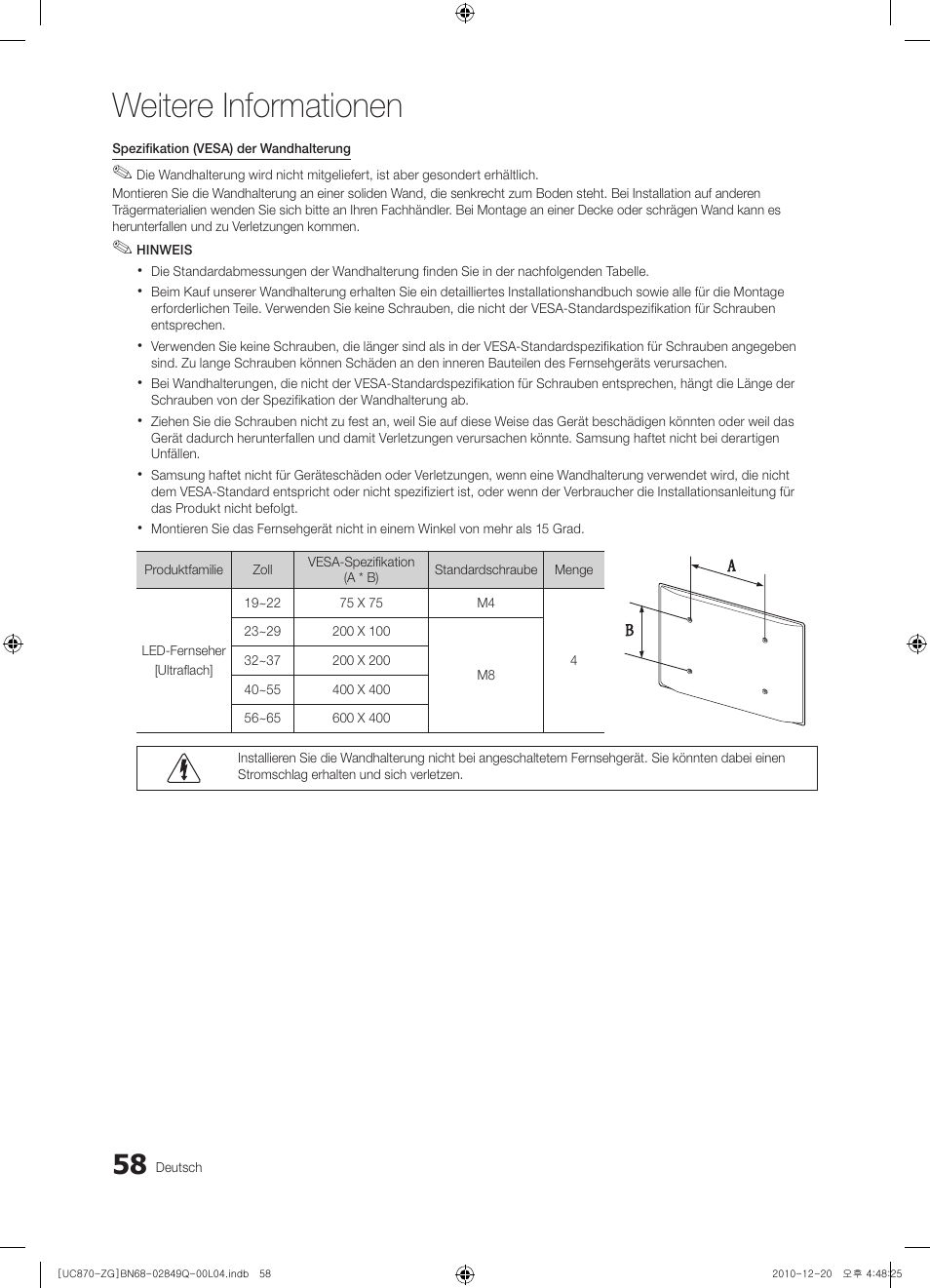 Weitere informationen | Samsung UE46S870XS User Manual | Page 124 / 264