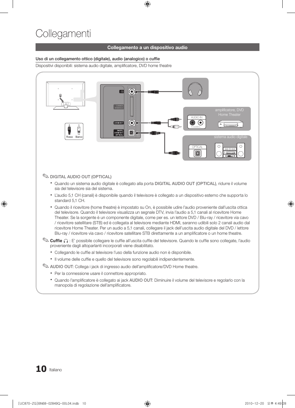 Collegamenti | Samsung UE46S870XS User Manual | Page 208 / 264