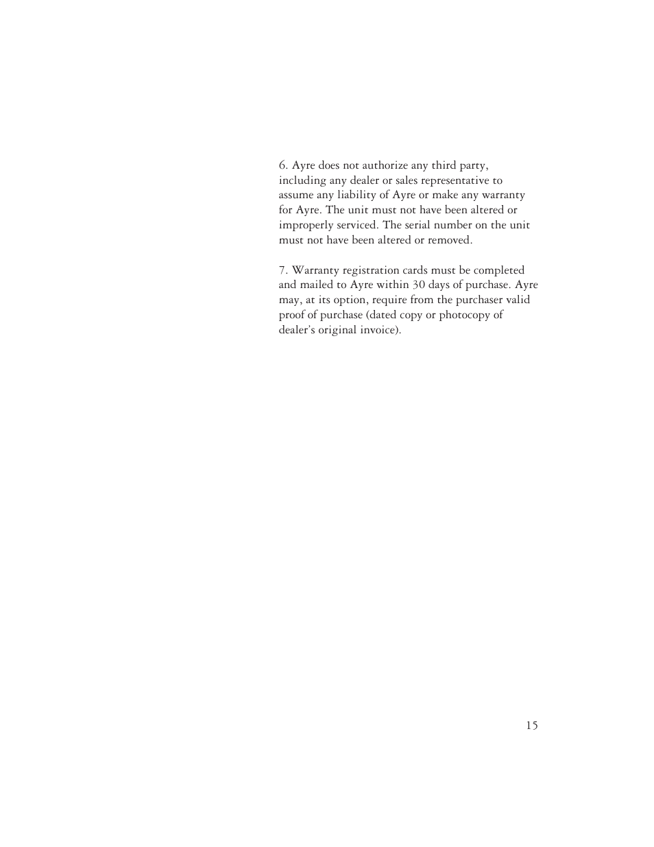 Ayre Acoustics V-6x User Manual | Page 17 / 20