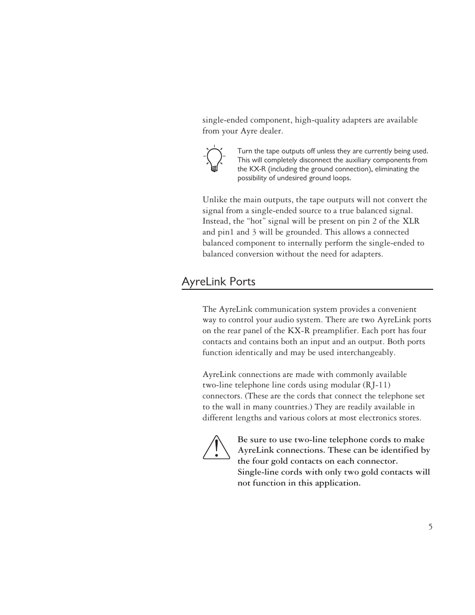 Ayrelink ports | AYRE TK-8150 User Manual | Page 5 / 36